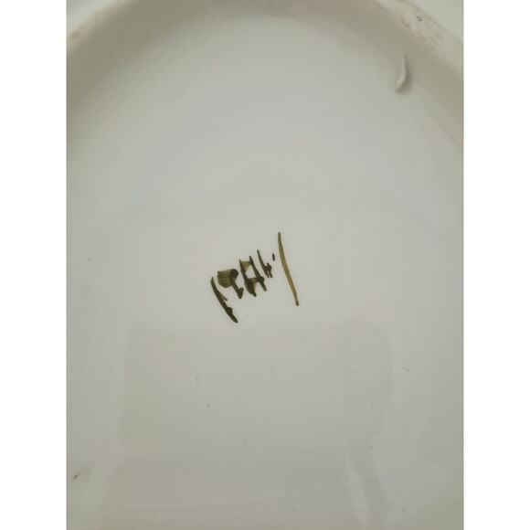 CANDY/TRINKET DISH-Vintage-Hand Painted-Italian-Green White-Palm Tree - Picture 4 of 11